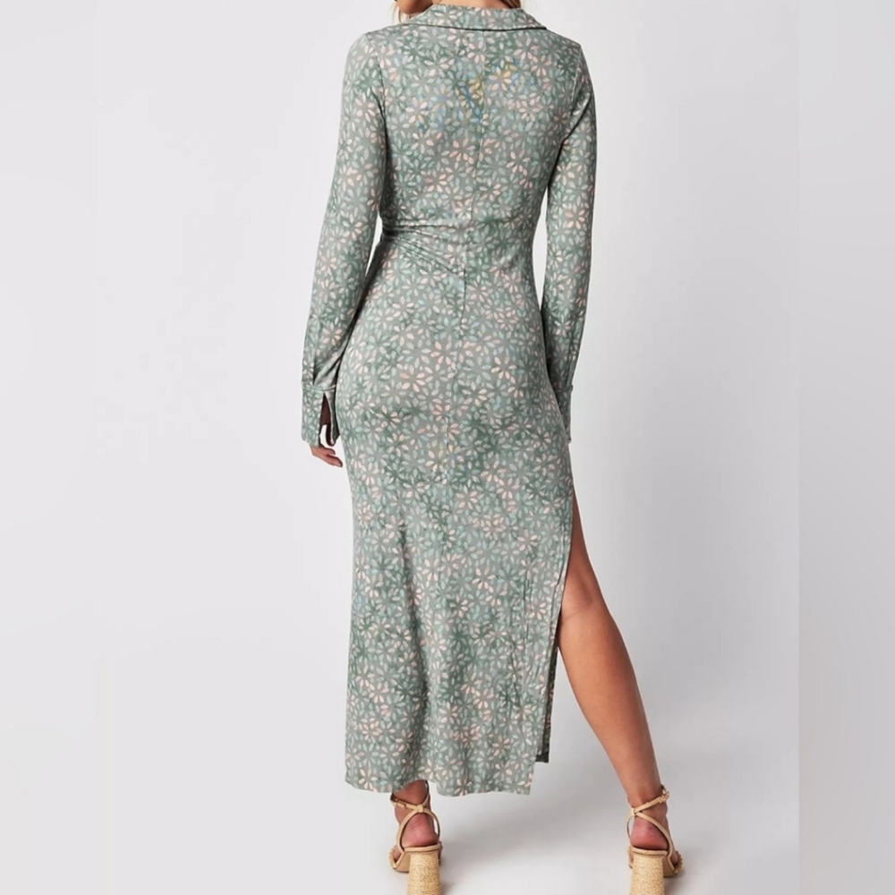 Free People Shayla Mint Wrap Midi Dress Size S NWT - Picture 4 of 6